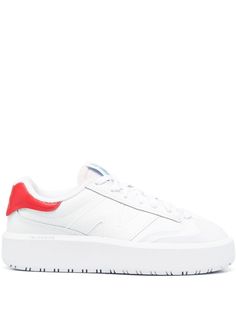 white calf leather logo patch to the side logo patch at the tongue rubber toecap contrasting heel counter front lace-up fastening flat rubber sole Low-top Sneakers With Contrasting Heel Counter For Sports, Sporty Low-top Sneakers With Contrasting Heel Counter, White Sporty Platform Sneakers With Embossed Logo, Casual Low-top Platform Sneakers With Contrasting Heel, Sports Sneakers With White Sole And Contrasting Heel Counter, New Balance Platform Sneakers With Vulcanized Sole, New Balance Casual Platform Sneakers With Rubber Sole, Casual New Balance Platform Sneakers With Rubber Sole, White-sole New Balance Platform Sneakers For Streetwear