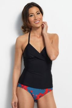 Black Twist Tankini Top