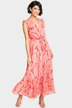 Pink Wedding Guest Dress, Pink Wedding Guest Dresses, Gauze Maxi Dress, Pink Poppy, Pink Poppies, Wrap Maxi Dress, Poppy Print, Flowing Dresses, Perfect Pink