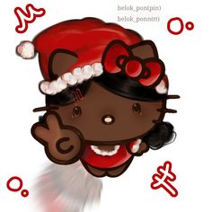 a hello kitty character wearing a santa hat