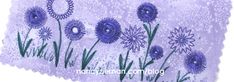 an image of purple flowers in the grass on a white background with watercolor effect