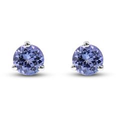 Breathtaking round natural tanzanite gemstones shimmer elegantly in the center of these glamorous women's martini stud earrings. Fashioned in 14K white gold, the earrings secure in place with friction backs. Round Tanzanite Earrings For Anniversary, Tanzanite Earrings With Prong Setting, Tanzanite Earrings For Anniversary, Classic Tanzanite Earrings For Anniversary, Classic Round Tanzanite Earrings, Classic Silver Tanzanite Earrings, Tanzanite Studs, Jared The Galleria Of Jewelry, Tanzanite Gemstone