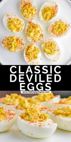 Several deviled eggs garnished with paprika arranged on a white plate. Healthy Deviled Eggs, Classic Deviled Eggs, Deviled Eggs Recipe Easy, Devilled Eggs Recipe Best, Deviled Eggs Recipe Classic, Cena Keto, Best Deviled Eggs, Deviled Eggs Easy, Easter Dinner Recipes