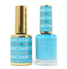 256 Walk On Water Duo By DND DC Dnd Colors, Nail Laquer, Nail Shades, Gel Nail Polish Colors, Blue Gel, Daisy Nails, Gel Pack