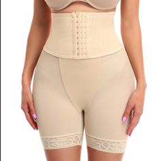 This sheer double compression shaper is made from a breathable fabric, providing comfort when worn and support with lifting your butt. This high waist shaper is designed with the new 360 Omni hip wrapping pads, which adds volume to both the butt and hips. This shaper also features an attached adjustable waist cincher to support with shaping and trimming down your waistline. Colors: Black & Beige Material: 90% polyester 10% spandex Double Compression Hook closure Hip Pads Thigh Trimmer Update: Th Beige Compression Shapewear With Medium Bust Support, Compressive Beige Shapewear With Medium Bust Support, Beige Compression Shapewear With High-cut Leg, Beige Full Coverage Compression Shapewear, Beige High-cut Leg Shapewear With Medium Bust Support, Beige Full Coverage Nylon Shapewear, Beige High Waist Shapewear With Medium Bust Support, Beige Shaping Shapewear With Wide Waistband, High Stretch Beige Shapewear With Built-in Shorts