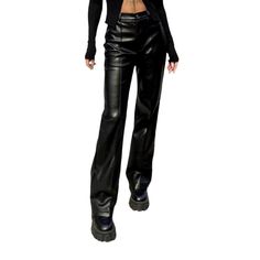 Bring a retro-futuristic trend to your wardrobe with our 2023 Autumn-Winter Collection of Y2K Pu-leather Jeans Pants for women! With a high-waisted silhouette. straight black design. and front seam detailing. these jeans are as stylish as they are traditional. Plus. the zipper and button closure ensures that you can adjust the fit for the perfect look and feel.Distinctive Features: Y2K Style: These wax jeans pants bring the iconic Y2K mode to your wardrobe. the perfect blend of nostalgic chic an Trendy High Rise Winter Pants, High Rise Pants For Fall Streetwear, Trendy Jeans For Night Out In Winter, Trendy Jeans For Winter Night Out, Streetwear Fall Pants With Straight Leg, Fall Streetwear Straight Leg Pants, Edgy High Waist Winter Jeans, Edgy High Waist Jeans For Winter, Edgy High-waist Winter Jeans