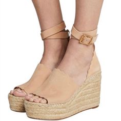 Reposhing This Item I Purchased From @Alexemptycloset. Loved It, But Ready To Rotate For Something New. Questions? Leave A Comment Below! Chloe Shoes, Suede Wedges, Nude Color, Something New, Chloe, Espadrilles, Wedges, Women Shoes, Cream