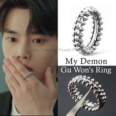 Feel the power in just a flick of your finger when you buy Gu Won's Ring! Made of white gold, platinum and copper comes with a box and free My Demon cross tattoo sticker! My Demon Tattoo, Kpop Jewelry, Demon Tattoo, My Demon, Replica Jewelry, Song Kang, Cross Tattoo, Tattoo Sticker, Tattoo Stickers