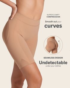 ¡Tendrás una figura moldeada con confort total! Este panty faja está elaborado con alta tecnología sin costuras para darle a tu cuerpo la forma que tanto quieres, la comodidad que necesitas para el día a día y un aspecto invisible para que no se marque en tu ropa. Cubre desde el abdomen hasta las rodillas, generando compresión suavemente la cintura, los muslos, el abdomen medio y bajo. Está elaborado con tecnología SkinFuse® sin cortes ni costuras para evitar las marcas en la ropa y en la piel y Slip Shorts, Compression Garment, Leg Bands, Legging Sport, Tights Outfit, Soft Natural, Sports Leggings, Sport Running, Leggings