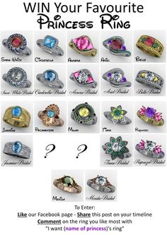 princess rings Disney Princess Rings For Kids, Engagement Rings Disney, Rings Disney, Disney Princess Rings, Cinderella Ring, Princess Rings, Disney Princess Jewelry