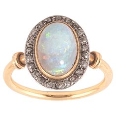 an opal and diamond ring