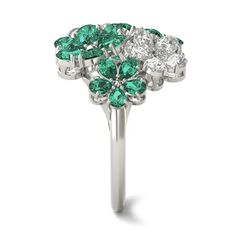 Witness the eternal beauty of blossoming flowers set in sparkling 14K gold. A combination of pear-shaped Caydia® lab grown diamonds and created emerald gemstones are delicately arranged to form a couture bouquet of six flowers. The perfect statement piece for your fashion jewelry collection. Titanium Rings For Men, Eternal Beauty, Diamond Shop, Emerald Gemstone, Shop Engagement Rings, Men's Rings, Wedding Rings For Women, Cluster Ring, Solitaire Engagement Ring