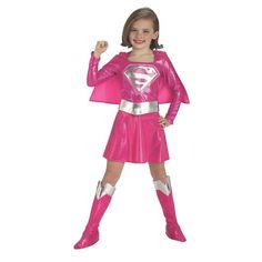 From princesses to mermaids to superheroes, whatever costume she wants, we've got it. Our selection of Halloween costume for girls has everything you're looking for to make her trick or treat dreams come true. So before she takes her first step out that door, make sure she's dressed for success this Halloween in this fabulous Supergirl Pink Girl's Costume for a night she'll never forget. Medium child fits sizes 8-10. Includes:o Dress with attached capeo Belto Boot topsSpecial Shipping Informatio Supergirl Halloween, Supergirl Halloween Costume, Girl Superhero Costumes, Single Piece Dress, Superhero Costumes Kids, Supergirl Costume, Super Girls, Creative Costumes, Super Girl