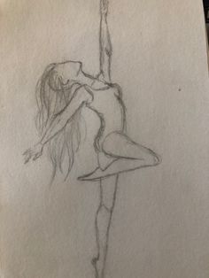 a pencil drawing of a ballerina dancer