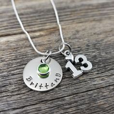 "13th Birthday Necklace, Gift for Girl Turning 13, Personalized Name Necklace with Birthstone, Gift for 13 Year Old, Little Girl Gift, Thirteen birthday Available in 16\", 18\" or 20\" necklace length. For other year necklaces click below: 10th - https://www.etsy.com/listing/849510629/10th-birthday-necklace-gift-for-girl 11th - https://www.etsy.com/listing/835614640/11th-birthday-necklace-gift-for-girl 12th - https://www.etsy.com/listing/849513451/12th-birthday-necklace-gift-for-girl 13th - http Nickel-free May Birthstone Necklace For Birthdays, Adjustable Birthstone Necklace For Birthday And Mother's Day, Silver Birthday Necklaces With May Birthstone, Silver Birthstone Necklace For Birthday, Adjustable Nickel-free Birthstone Necklace For Birthday, Silver Necklace For Birthday With May Birthstone, Silver Necklace With May Birthstone For Birthday, Silver Necklace With May Birthstone, Adjustable Charm Necklace For Birthday And Mother's Day