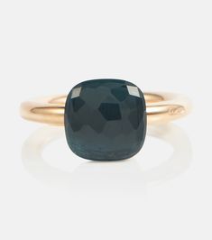 Nudo 18kt gold ring with London Blue topaz in blue - Pomellato | Mytheresa Pomellato Jewelry, Designer Rings For Women, London Topaz, Jewelry Staples, Gold Topaz, Designer Rings, London Blue Topaz Ring, Rose Gold Band, Classic Ring