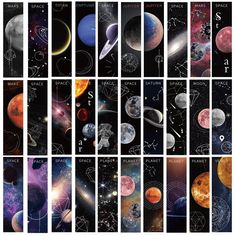 the solar system and its planets are shown in this image, with each planet being different