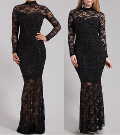 #ad Great Shopping Plus Size Black Lace Sparkling Bodycon Mermaid Maxi Dress Gown XL 1X, Fashion Dress Black Lace Mermaid Dress, Lace Bodycon Dress Long Sleeve, Black Lace Bodycon Dress, Lace Mermaid Dress, Black Lace Maxi Dress, Mermaid Maxi Dress, Lace Mermaid, Lace Bodycon, Plus Size Black