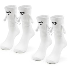 PRICES MAY VARY. Add More Fun! A Funny Party Holding Hands Dress Socks To Celebrate Your Birthday, Christmas, Holiday, Graduation, Valentines Day, Wedding Party, Play With Humor And Laugh Out With The Hand Holding Socks. Socks That Hold Hands And Show Up The Smile Face Make It Cute And Novelty, a Surprise Cute Gifts, Funny Gifts For Adult Kids Teen, Best Friends Gifts And Couples Gifts for boyfriend, girlfriend, husband, wife. Come With 2 Pairs Hand In Hand Socks With Enough Strong Magnet, The H Socks That Hold Hands, Funny Gifts For Girlfriend, Christmas Gifts For Myself, Funny Christmas Socks, Good Gifts For Girlfriends, Cute White Non-slip Socks, Novelty White Socks For Winter, White Novelty Socks For Winter, White Fun Non-slip Socks