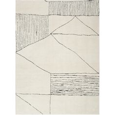 a white rug with black lines on it