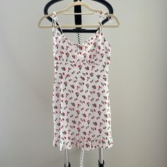 Abercrombie And Fitch White Mini Dress With Cherry Print. Has Pockets. Never Worn Before. Doesn’t Have Tags Mini Length Straps Are Ties So It’s Adjustable Mini Dress With Pockets For Day Out, White Spring Dresses With Pockets, Casual Summer Mini Dress With Cherry Print, Casual Cherry Print Mini Dress For Summer, Mini Dresses With Pockets For Brunch, White V-neck Dress With Pockets, Brunch Mini Dress With Pockets, Red Dress With Pockets For Day Out, Chic Cherry Print Summer Dress