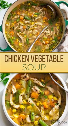 chicken vegetable soup with shredded chicken and a mix of vegetables Homemade Chicken Vegetable Soup, Chicken And Veg Soup, Vegetable Soup Crock Pot, Chicken Vegetable Soup Recipes, Chicken Vegetable Soup, Vegetable Soup With Chicken, Veg Soup, Chicken Vegetable, Hearty Comfort Food