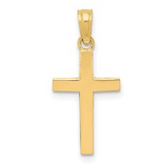 14k Yellow Gold Beveled Cross Charm Bow Jewelry, Gold Polish, Cross Charms, Fine Jewelry Gift, Fine Jewellery Necklace, Selling Jewelry, Gold Material, Quality Jewelry, Cross Pendant