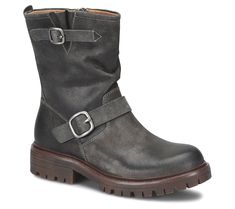 Step into moto-chic style with the Amberlynn biker boot. This casual-cool boot features water-resistant leather and sealed seams to keep you dry and comfortable in any weather. From Sofft. Steel Toed Boots, Moto Chic, Leather Biker Boots, Steel Toe Boots, Sofft Shoes, Comfortable Boots, Wet Weather, Leather Moto, Clothes Ideas