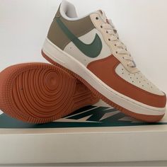 This Pair Is Brand New In Box. They Are A 10 In Woman, Which Is 8.5 In Man’s And 8 In Youth! The Color Of The Sneakers Green, Orange And White. Please Check All Photos Before Purchasing. All Sales Are Final. No Refunds Or Returns. If You Have Any Questions About Sizing Feel Free To Send Me A Message!! I Am Not Responsible For Factory Flaws On Mass Produced Pair!!! Casual Orange Nike Air Force 1, Orange Low-top Nike Air Force 1, Casual Orange Low-top Nike Air Force 1, Casual Orange Nike Air Force 1 Lace-up, Nike Air Force 1 Orange High-top, Sporty Orange Nike Air Force 1 Lace-up, Nike Custom Orange Sneakers With Contrast Sole, Orange Nike Air Force 1 Lace-up Shoes, Orange Nike Air Force 1 Lace-up