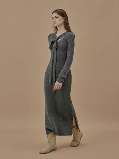 Composition : acrylic 37 polyester 30 nylon 26 wool 7Color : Gray , Black Country of Origin : Republic of Korea Long Knitwear, Strap Dress, Jumpsuit Dress, Knitwear, Dress Outfits, Composition, Jumpsuit, Wool, The Originals