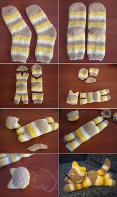 the steps in how to make sock slippers