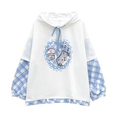 Lovely Cat Hoodie PN3929 ●Size: Length 70 cm,bust 130 cm,shoulder 55 cm,sleeve 54 cm. (Please allow 1-3cm differs due to manual measurement.As different computers display colors differently,the color of the actual may vary slightly from the above images.Thanks for your understanding.) ●Material: cotton ●About Shipping: We attach great importance to the orders of each customer and parcel delivery. 1.Processing time: 2-3 business days. 2.Shipping time: 10-15 business days to US, please allow 3-4 weeks shipping to other country.(Shipping times can be affected by variable customs clearance times or public holidays.) Harajuku Style Winter Top With Drawstring Hood, Long Sleeve Cat Print Top For Winter, Long Sleeve Tops With Cat Print For Winter, Winter Long Sleeve Tops With Cat Print, Blue Harajuku Sweatshirt For Winter, Harajuku Cotton Top With Drawstring Hood, Winter Cotton Top With Cat Print, Cute Long Sleeve Top With Drawstring Hood, Kawaii Cotton Hoodie Top