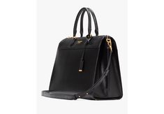 Looking for an elegant handbag that also fits your 16 laptop? We got you. This roomy Morgan style is done in scratch-resistant Saffiano leather with polished gold-tone hardware for a luxe look. | Kate Spade Morgan Laptop Bag, Black Luxury Satchel With Metal Hardware For Work, Structured Travel Bag With Gold-tone Hardware, Structured Bag With Gold-tone Hardware, Luxury Workwear Satchel With Metal Hardware, Designer Formal Briefcase With Branded Hardware, Modern Travel Briefcase With Gold-tone Hardware, Gold Top Handle Satchel For Work, Designer Business Briefcase With Branded Hardware, Luxury Gold Structured Bag