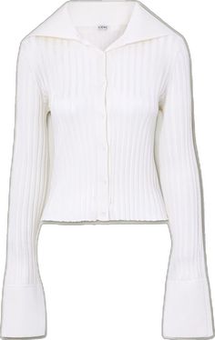 Rib Knit Cardigan, White Cardigan, Knitwear Cardigan, Collar And Cuff, Net A Porter, Women Collection, Knit Cardigan, Luxury Design, Ribbed Knit