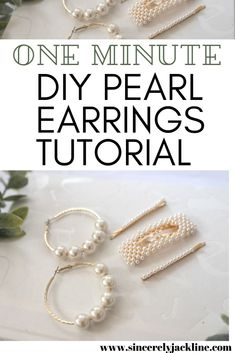 Diy Pearl Earrings, Hoop Earrings Diy, Diy Straw, Earring Inspo, Wrapping Jewelry, Good Photos, Pearl Fashion