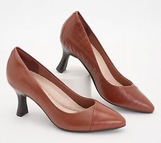 A timeless classic for the office and beyond, this pump blends promising comfort with sophisticated style. From Clarks Footwear. Formal Brown Slingback Pumps With 4-inch Heel, Elegant Red Slingback Pumps With 4-inch Heel, Red Leather Slingback Pumps With 4-inch Heel, Tv Channels, Cable Tv, Sheep Leather, On Air, Leather Slip Ons, Leather Pumps