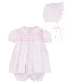 Shop for Petit Ami Baby Girls Preemie-Newborn Smocked Dress & Bonnet at Dillard's. Visit Dillard's to find clothing, accessories, shoes, cosmetics & more. The Style of Your Life. Smocked Baby Clothes, Dress With Hat, Preemie Clothes, Pink Lace Dress, Girls Smock, Seersucker Dress, Lace Pink Dress, Newborn Dresses