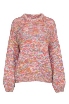 Conquer the winter blues with a colorful statement sweater from Velvet by Graham & Spencer. Bold and bright, this marled knit is bursting with pops of coral, yellow, and blue for a fun and vibrant take on the classic crewneck. Crafted from a luxe Alpaca and Wool blend, this cheerful sweater is the epitome of comfy-cute. Size S 46.5% Alpaca, 41.5% Acrylic, 12% Wool Pullover Crewneck Drop shoulder Relaxed fit Bust 43" Waist 43.25" Shoulder to hem 26" Sleeve length 23" Trendy Colorful Sweater For Fall, Colorful Trendy Winter Tops, Trendy Colorful Winter Tops, Trendy Multicolor Winter Sweater, Trendy Multicolor Soft Knit Sweater, Multicolor Soft Knit Tops For Winter, Colorful Crew Neck Sweater For Winter, Multicolor Chunky Knit Top For Spring, Casual Melange Sweater For Fall