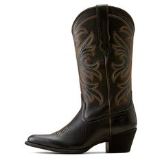 As classic as it gets, this timeless boot is a wardrobe staple. You can dress it up or down, pair it with jeans or dresses, wear it downtown or to a country concert—it does it all. We even added StretchFit so it's easier to pull on and fits a wide range of calves. Heritage J Toe Stretchfit Western Boot | Product Features : 0 : ATS® technology provides ergonomic support on uneven terrain, 1 : StretchFit panels under the pull tabs give an additional inch to fit a wide range of calves, 2 : Removabl Timeless Boots, New West, Country Concerts, Country Concert, Western Boot, High Leg Boots, Western Boots, Leather Working, Full Grain Leather