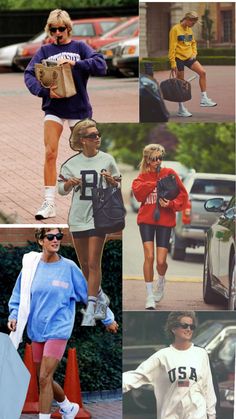 Relaxed 90’s athleisure aesthetic 80s Gym Fashion, Oversized Athletic Outfit, Edgy Athletic Style, Soft Sporty Aesthetic, Early 2000s Athletic Wear, Retro Sporty Aesthetic, 90s Fashion Athletic, 80s Sporty Fashion, 90s Fitness Aesthetic