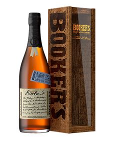 a bottle of booder's bourbon whiskey next to a box