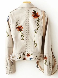 Step into style with our Alexandra Floral Embroidered Soft Leather Jacket. Where high-quality stitching and intricate embroidery combine for a truly exceptional piece. Crafted with care, it ensures long-lasting beauty and style. This jacket isn't just outerwear; it's a statement of quality and elegance. Make a bold choice and discover the perfect blend of sophistication and individuality. Fit & Size Size Bust Shoulder Length Sleeve Length S 36.22" 14.96" 18.50" 23.23" M 37.80" 15.35" 18.90" 23.6 Bohemian Fitted Outerwear With Intricate Embroidery, Fitted Bohemian Outerwear With Intricate Embroidery, Embroidered Leather Jacket For Fall, Beige Floral Embroidered Outerwear For Fall, Fall Floral Print Multicolor Embroidered Outerwear, Fall Floral Print Outerwear With Multicolor Embroidery, Fall Beige Outerwear With Floral Embroidery, Fall Multicolor Embroidered Floral Outerwear, Fall Outerwear With Multicolor Embroidery And Floral Print