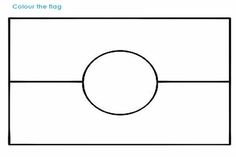 the outline of a flag with an oval at the center and two lines on each side