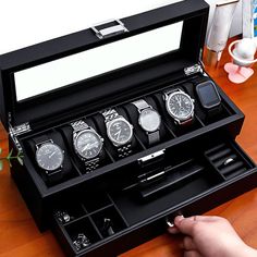 The Perfect Organizer For Watches, Necklaces, Rings & More! Black Home Aesthetic, Bathroom Inspo Interior Design, Social Clothes, Boots Outfit Men, Mens Business Casual Outfits, Watch Organizer, Diy Jewelry Holder, Watch Storage, Mens Casual Dress Outfits