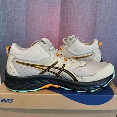 Like New Asics Lace-up Sneakers For Trail Running, Asics Lace-up Running Shoes With Vented Sides, Brown Gore-tex Trail Running Shoes For Outdoor, Asics Running Shoes Fade-resistant, Asics Synthetic Lace-up Trail Running Shoes, Like New, Athletic Shoes, Men's Shoes, Man Shop