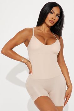 Available In Nude. Shapewear Romper Seamless Adjustable Straps Full Stretch Final Sale 77% Nylon 23% Spandex Imported | Got Curves Shapewear Romper in Nude size Medium by Fashion Nova Compressive Sleeveless Shapewear, High Stretch Shapewear With Built-in Bra For Summer, Summer Shapewear With Built-in Bra And High Stretch, Sleeveless Beige Bodysuit With Built-in Bra, Summer Seamless Elastane Shapewear, Sleeveless Stretch Nylon Shapewear, Beige Compressive Shapewear With Built-in Bra, Compressive Seamless Sleeveless Shapewear, Seamless Compressive Sleeveless Shapewear