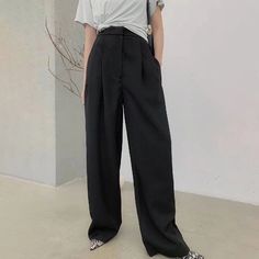 44508523659486|44508523692254|44508523725022 Long Trousers, Fashion Spring, Female Fashion, Straight Pants, Office Ladies, Wide Leg Trousers, Spring Fashion, Vintage Ladies, Full Length