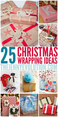 25 christmas wrapping ideas that are easy to make and great for the holiday season, including gifts