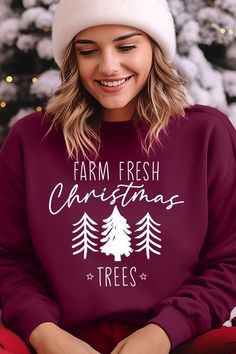 Farm Fresh Christmas Trees Graphic Fleece Sweatshirts.Unisex Crew Neck Long Sleeve Sweaters Knits.Crafted from premium materials, tailored to your lifestyle, ensuring a comfortable fit for any occasion.Family Group Uniforms Birthday Party Gift Concert Festival Events.High Quality Direct To Film Printed Graphic Design.50%COTTON,50%POLYESTERNICARAGUAMade In: Nicaragua Farm Fresh Christmas Trees, Group Outfits, Christmas Tree Graphic, Long Sleeve Sweaters, Fresh Christmas Trees, Concert Festival, Film Prints, Cozy Vibes, Birthday Party Gift