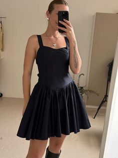 This navy drop waist mini dress is designed with comfort and chic style in mind. made of breathable cotton fabric it's perfect for any sunny day. with a flattering drop waist silhouette you'll feel as confident as you look.    fit + measurements    -  measurement taken from size small  -  model is 5'8" and is wearing size small    -  fits true to size    fabric + care    100% cotton    machine wash cold. hang to dry. Solid Cotton Mini Dress For Summer, Summer A-line Cotton Mini Dress, Cotton A-line Mini Dress For Summer, Summer Cotton A-line Mini Dress, Chic Solid Color Cotton Mini Dress, Chic Cotton Mini Dress In Solid Color, Cotton Fit And Flare Mini Dress Knee-length, Cotton Fit And Flare Knee-length Mini Dress, Cotton Fit And Flare Mini Dress